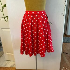 Vintage . New. Leo’s dancewear Red Polka Dot Print Skirt